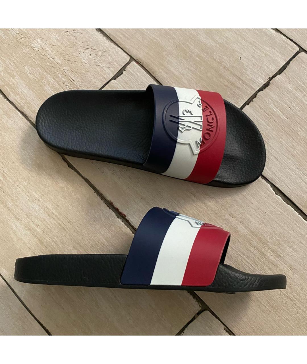 MONCLER Мульти резиновые шлепанцы, фото 6