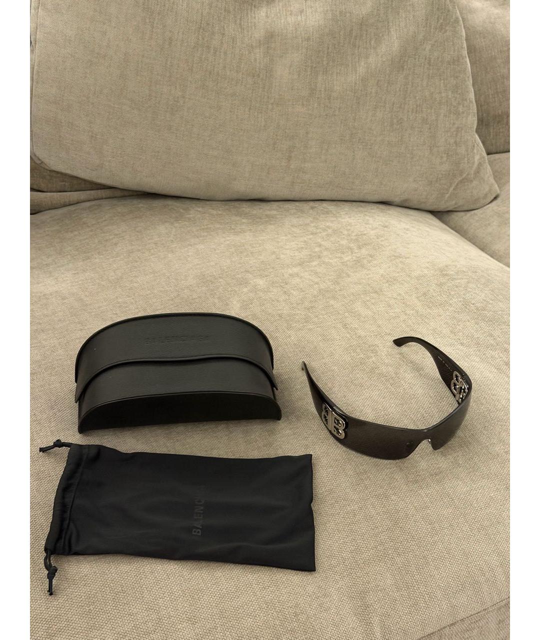 BALENCIAGA Черные пластиковые солнцезащитные очки, фото 4