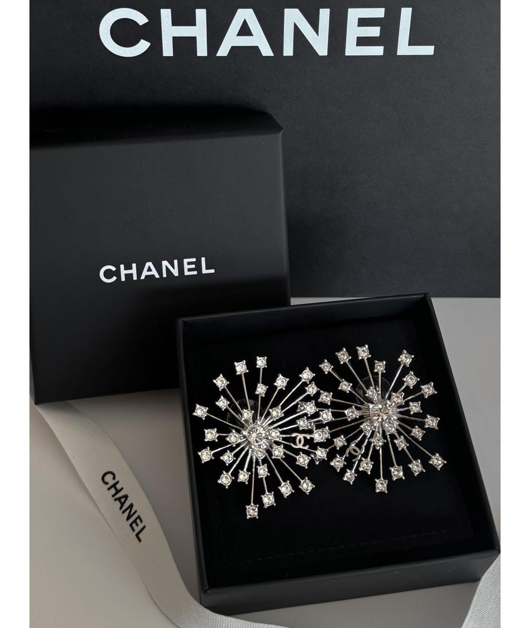 CHANEL Серебряные металлические серьги, фото 3
