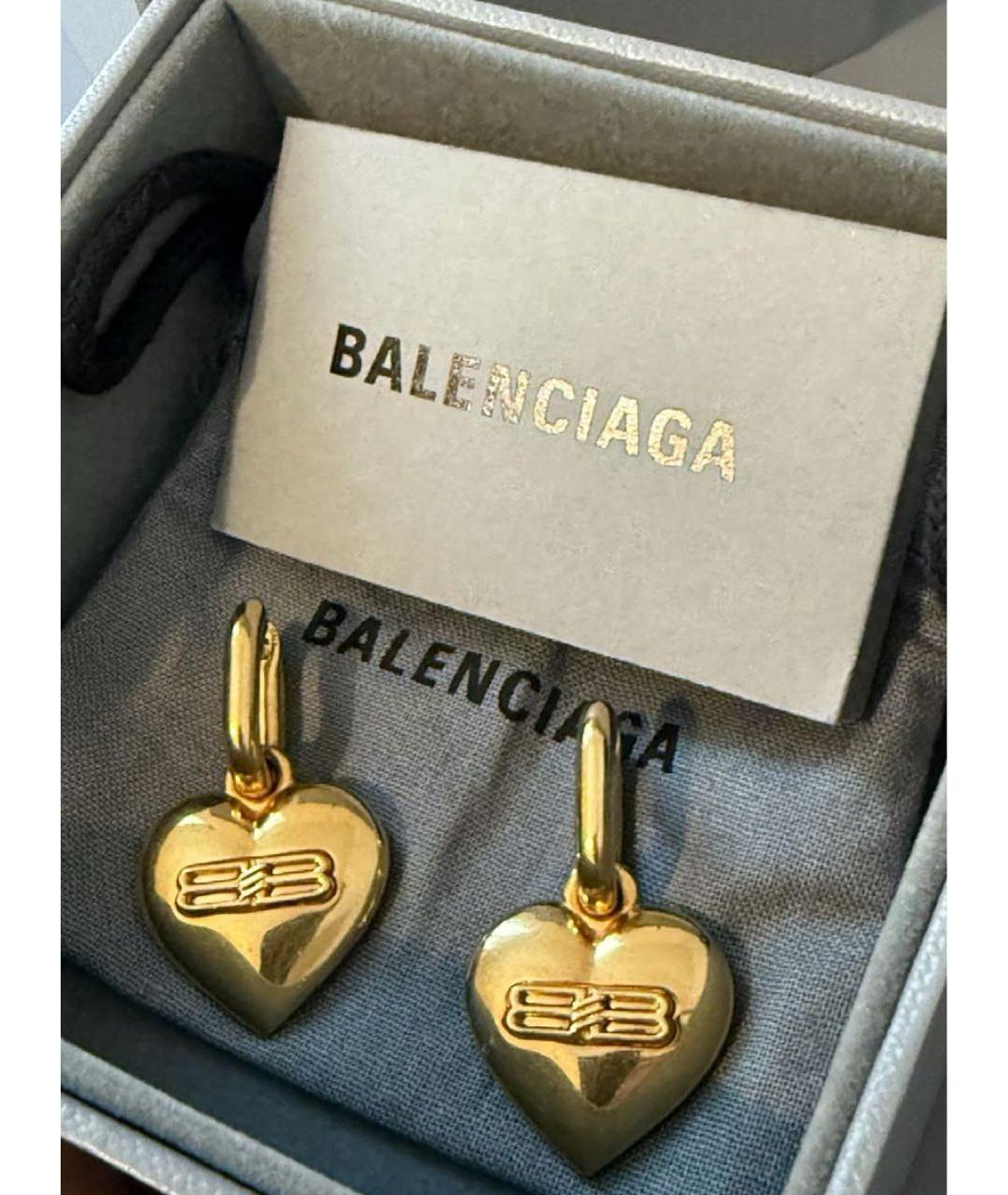 BALENCIAGA Золотые металлические серьги, фото 2