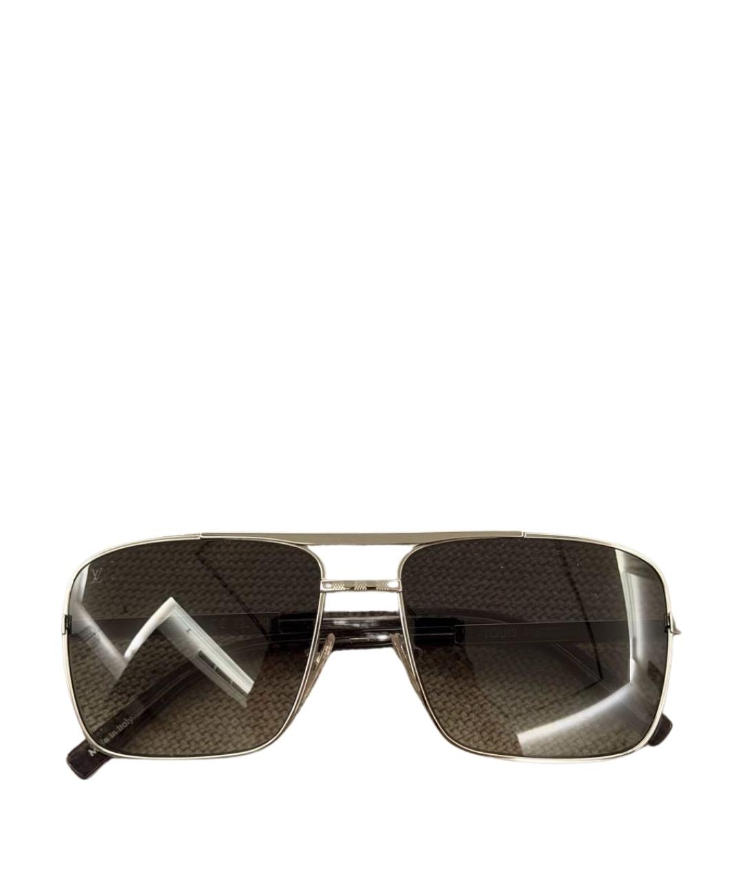 LOUIS VUITTON Антрацитовые металлические солнцезащитные очки, фото 1