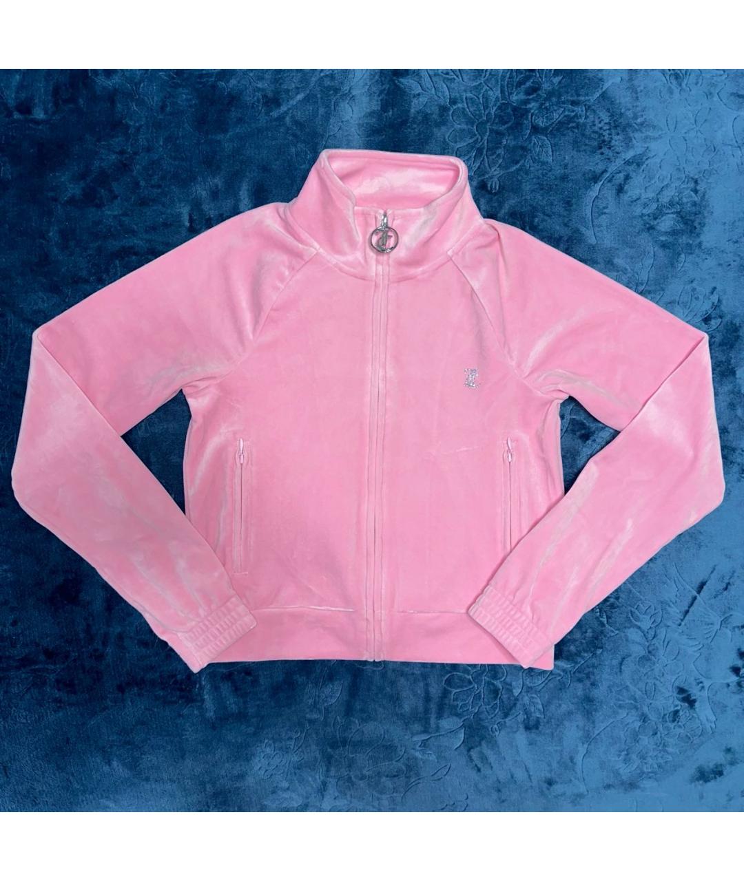 JUICY COUTURE Розовый велюровый костюм с брюками, фото 8