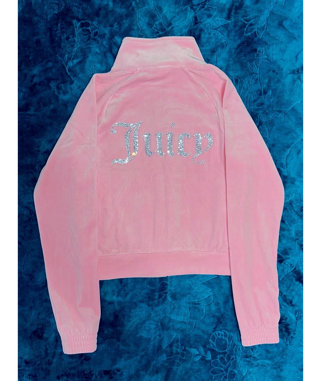 JUICY COUTURE Розовый велюровый костюм с брюками, фото 4