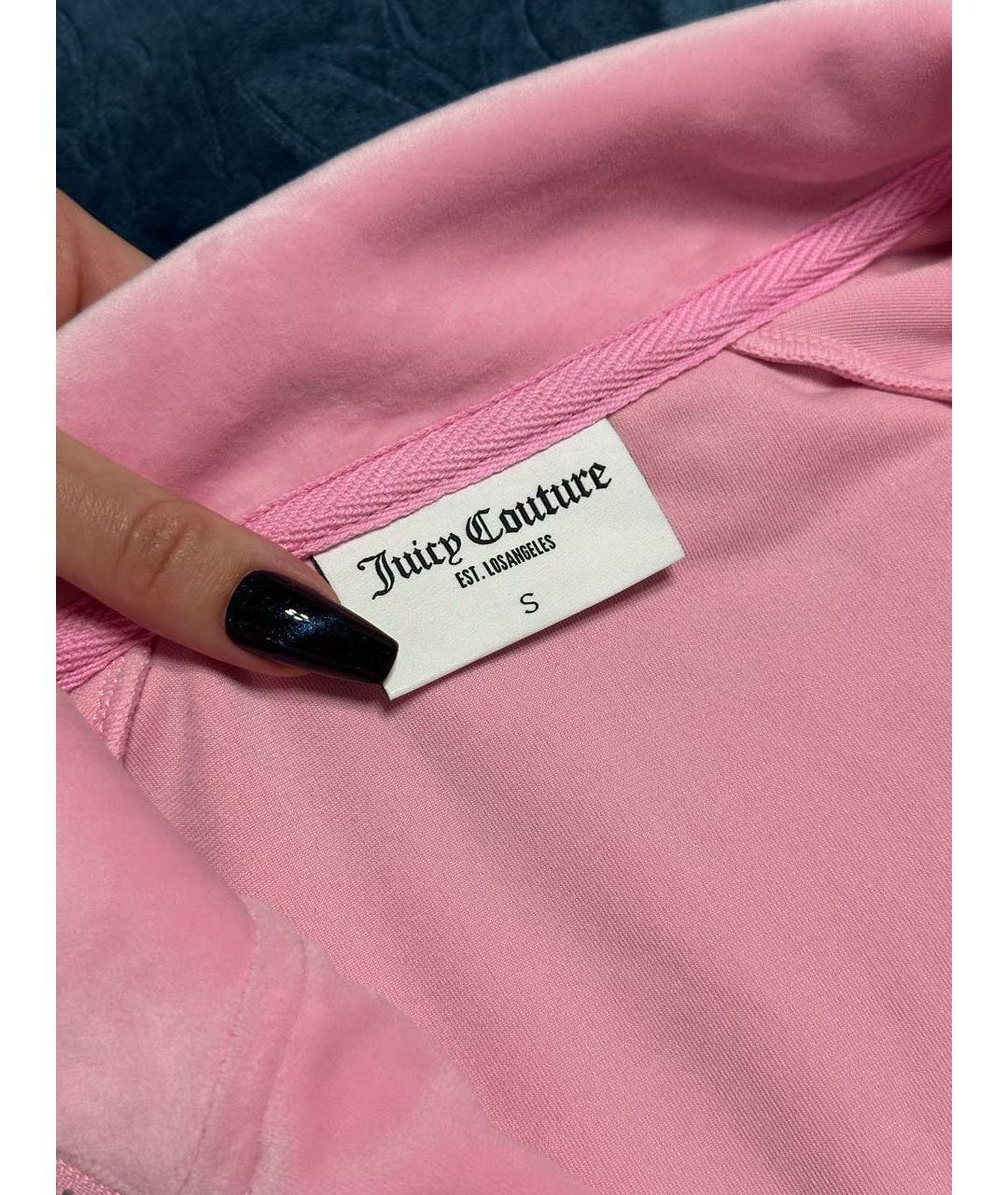 JUICY COUTURE Розовый велюровый костюм с брюками, фото 7