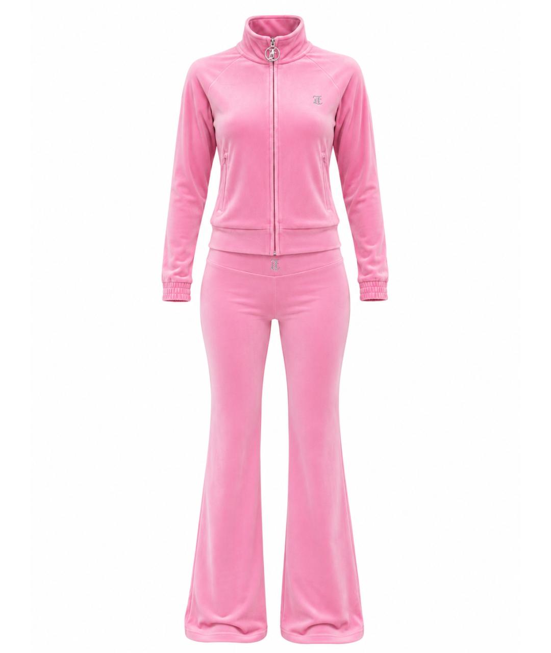 JUICY COUTURE Розовый велюровый костюм с брюками, фото 1