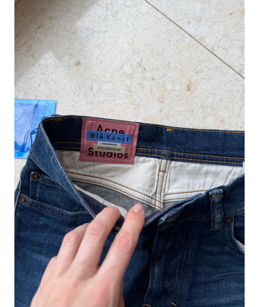 ACNE STUDIOS Темно-синие джинсы слим, фото 2