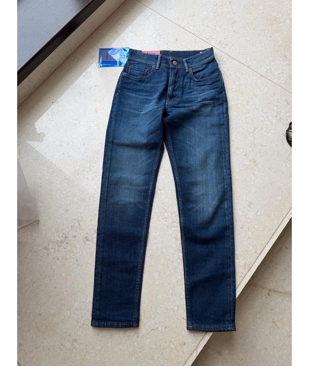 ACNE STUDIOS Темно-синие джинсы слим, фото 8