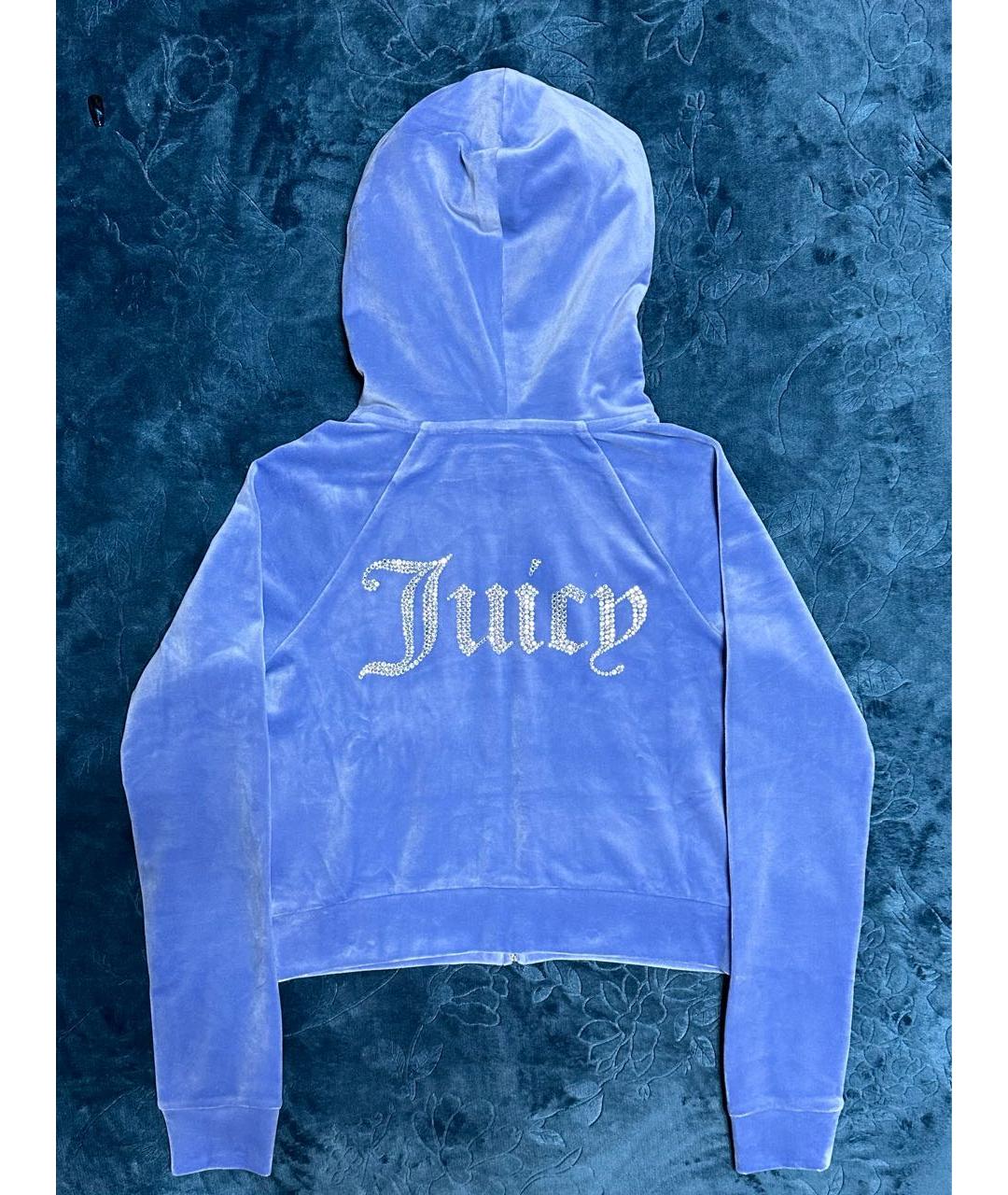 JUICY COUTURE Голубой велюровый костюм с брюками, фото 4