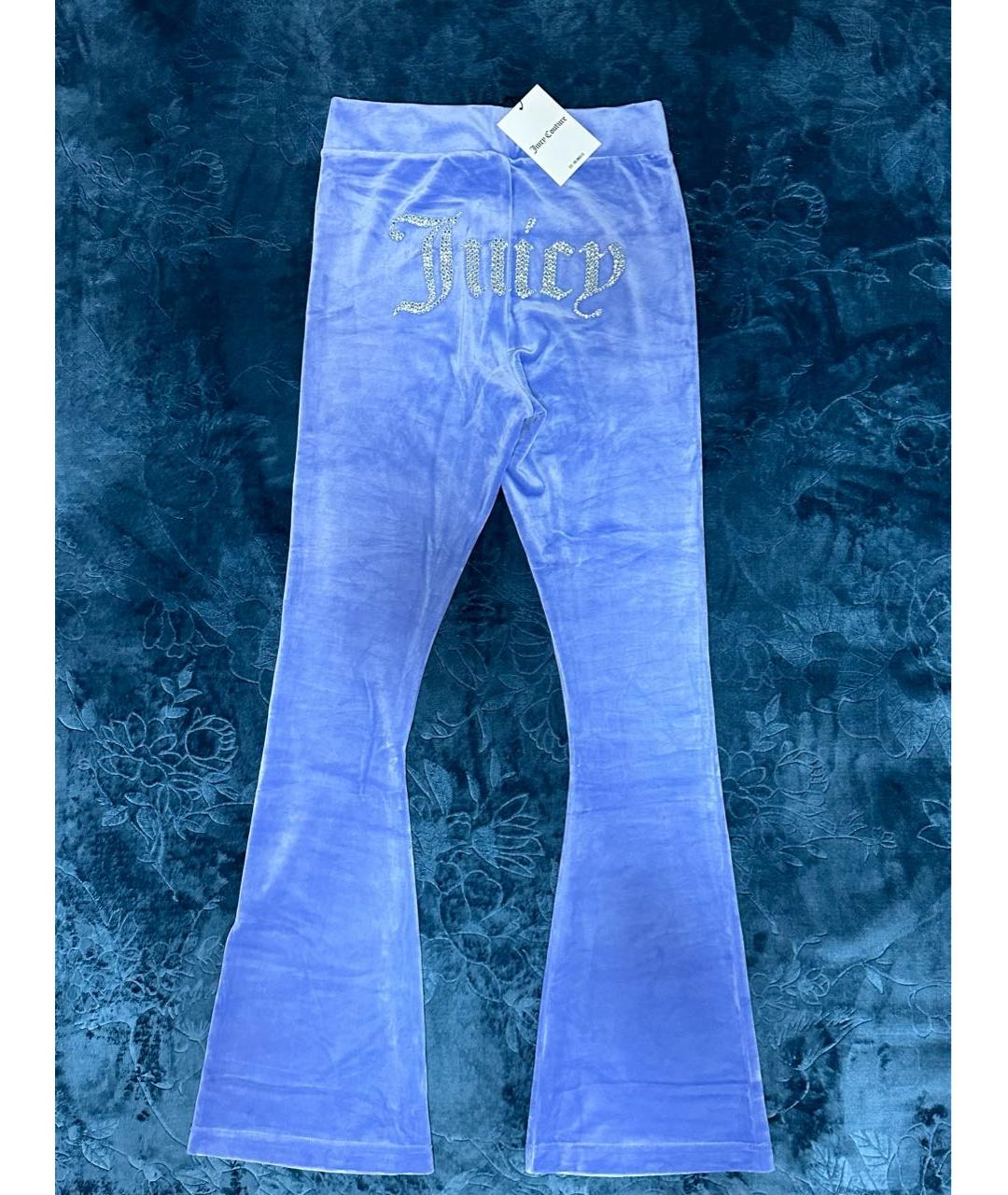 JUICY COUTURE Голубой велюровый костюм с брюками, фото 2