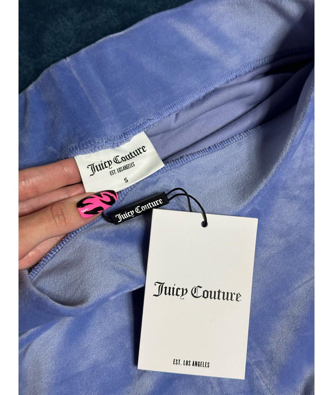 JUICY COUTURE Голубой велюровый костюм с брюками, фото 6
