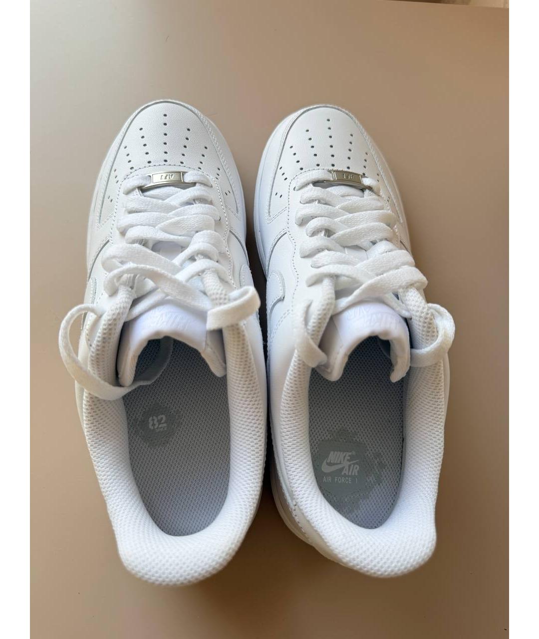 NIKE Белые кожаные низкие кроссовки / кеды, фото 2