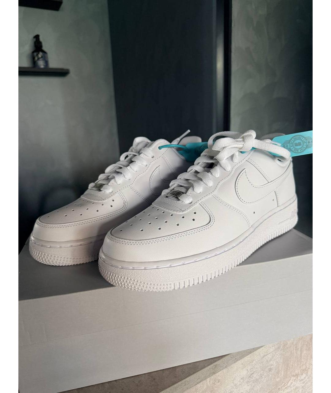 NIKE Белые кожаные низкие кроссовки / кеды, фото 4