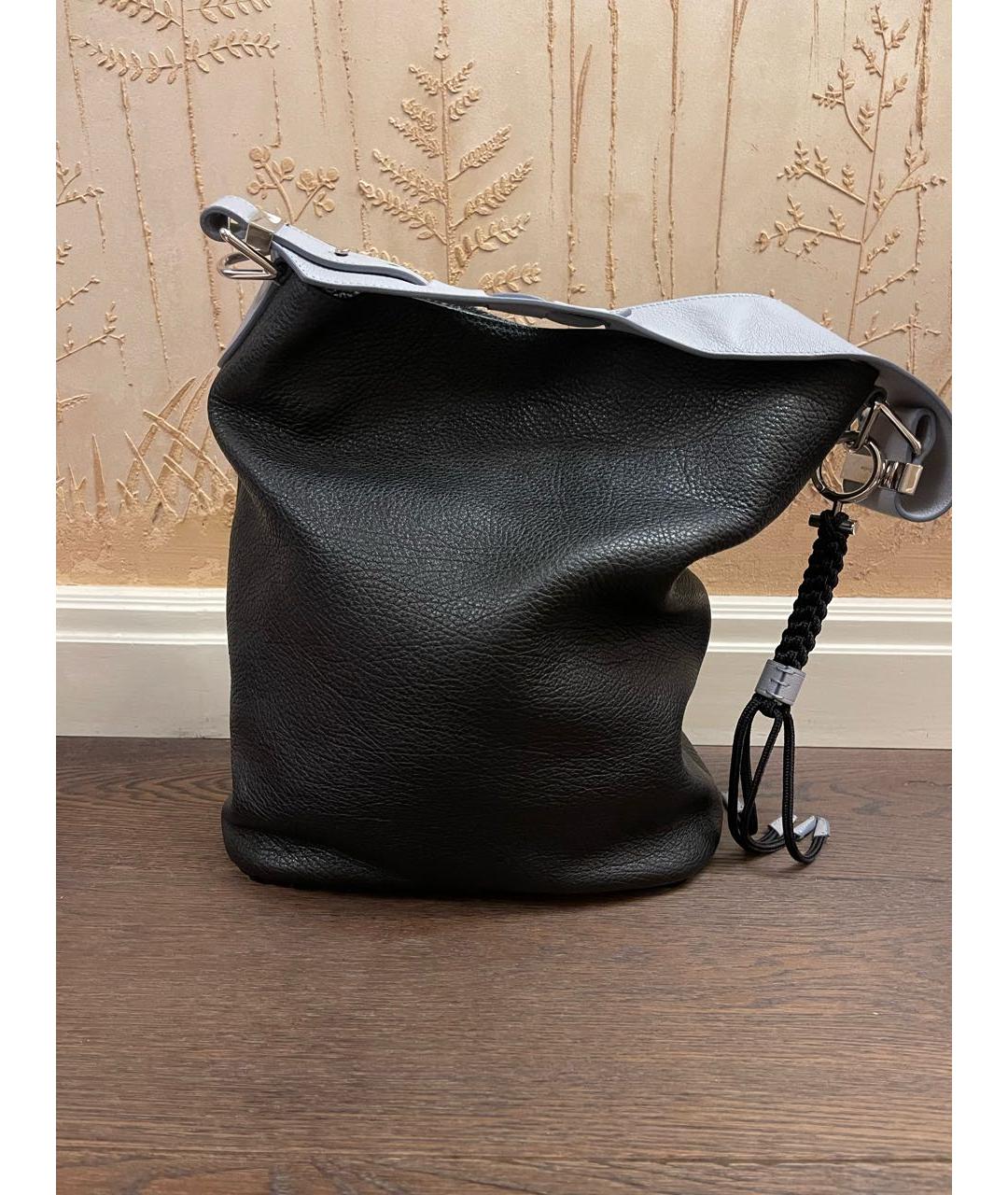 ACNE STUDIOS Черная кожаная сумка с короткими ручками, фото 7