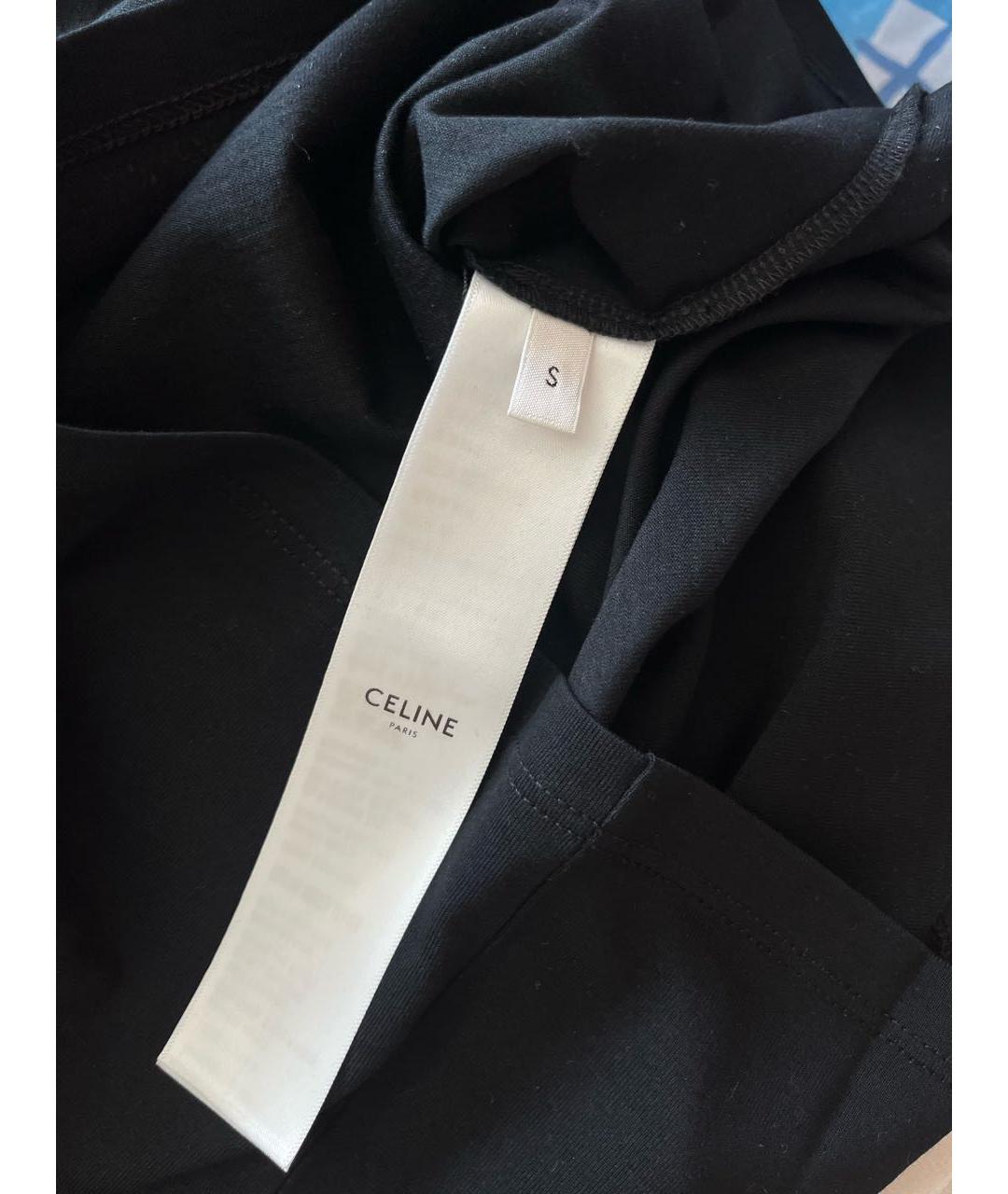 CELINE Черная хлопковая футболка, фото 6