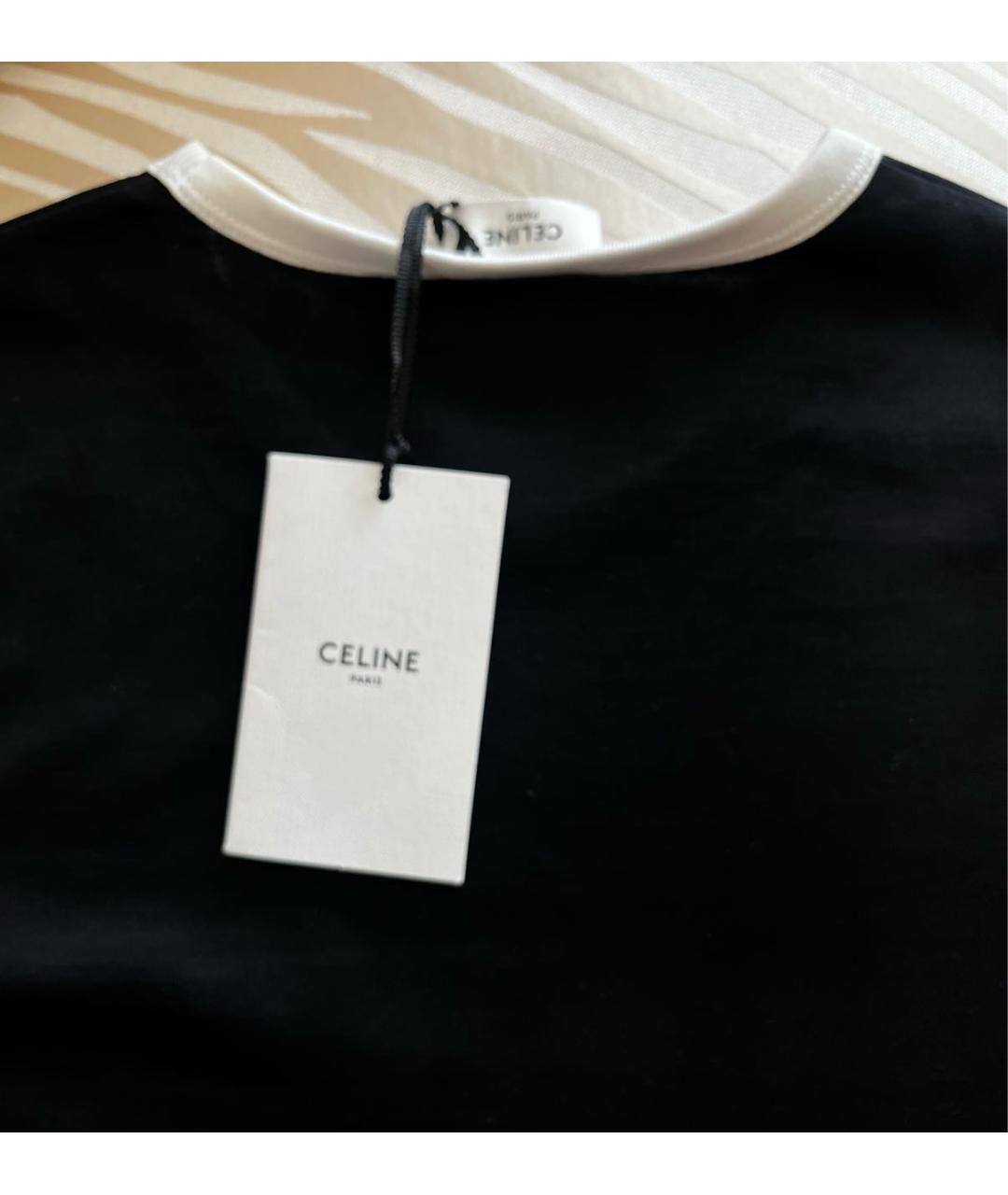 CELINE Черная хлопковая футболка, фото 3