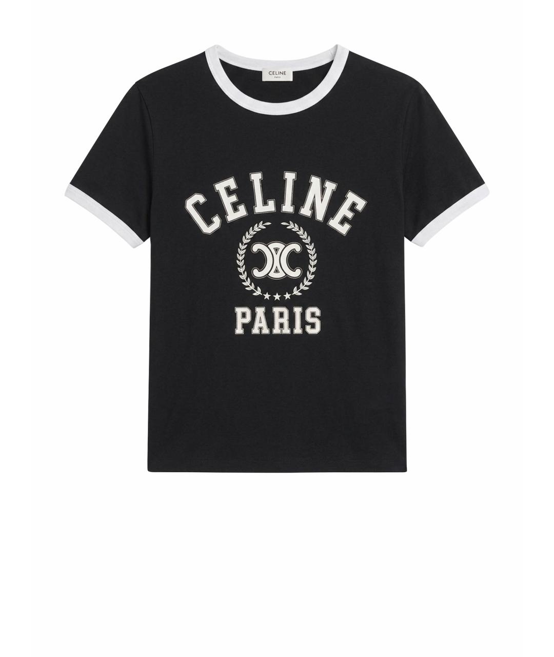 CELINE Черная хлопковая футболка, фото 1