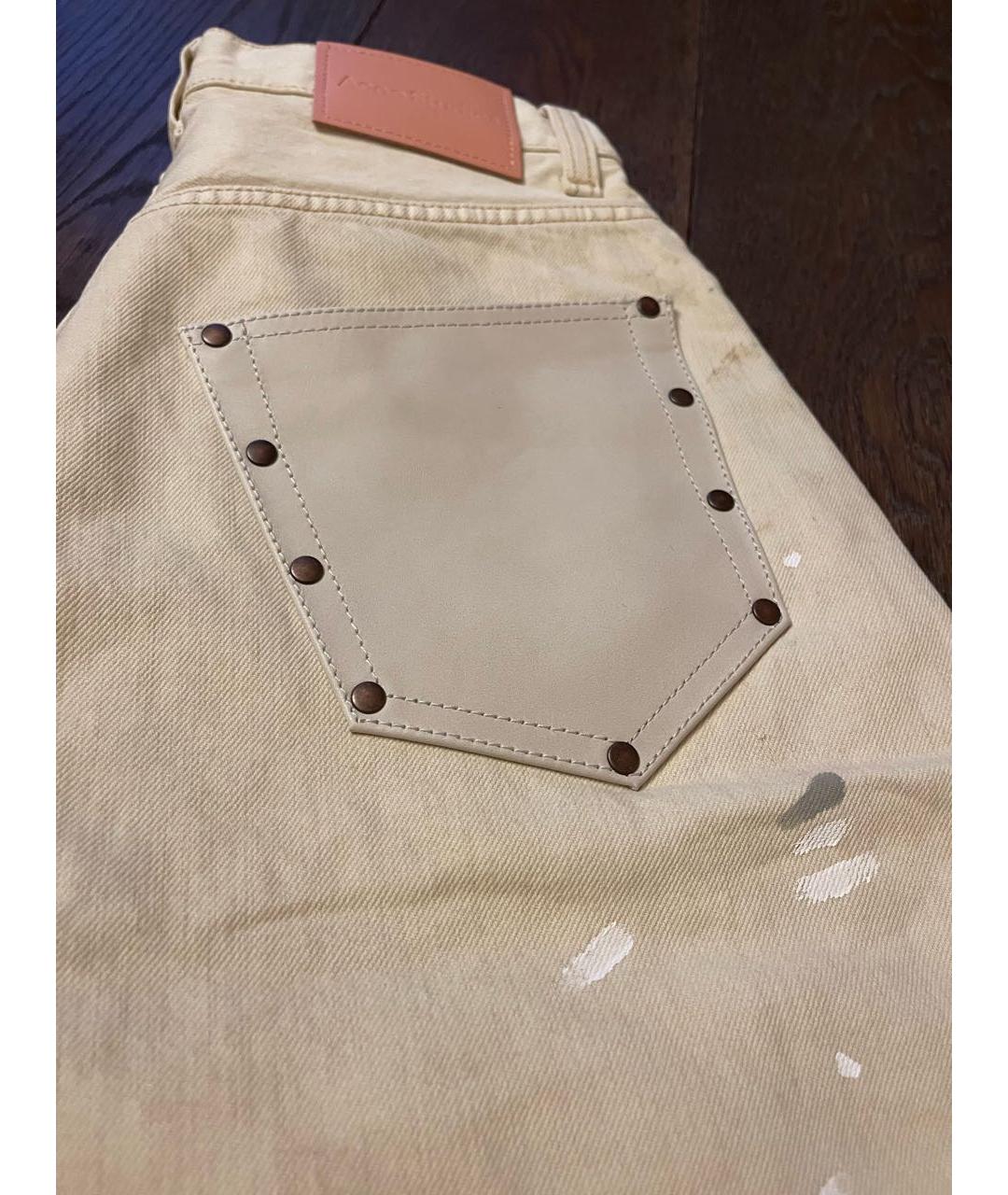 ACNE STUDIOS Бежевые хлопковые прямые джинсы, фото 4