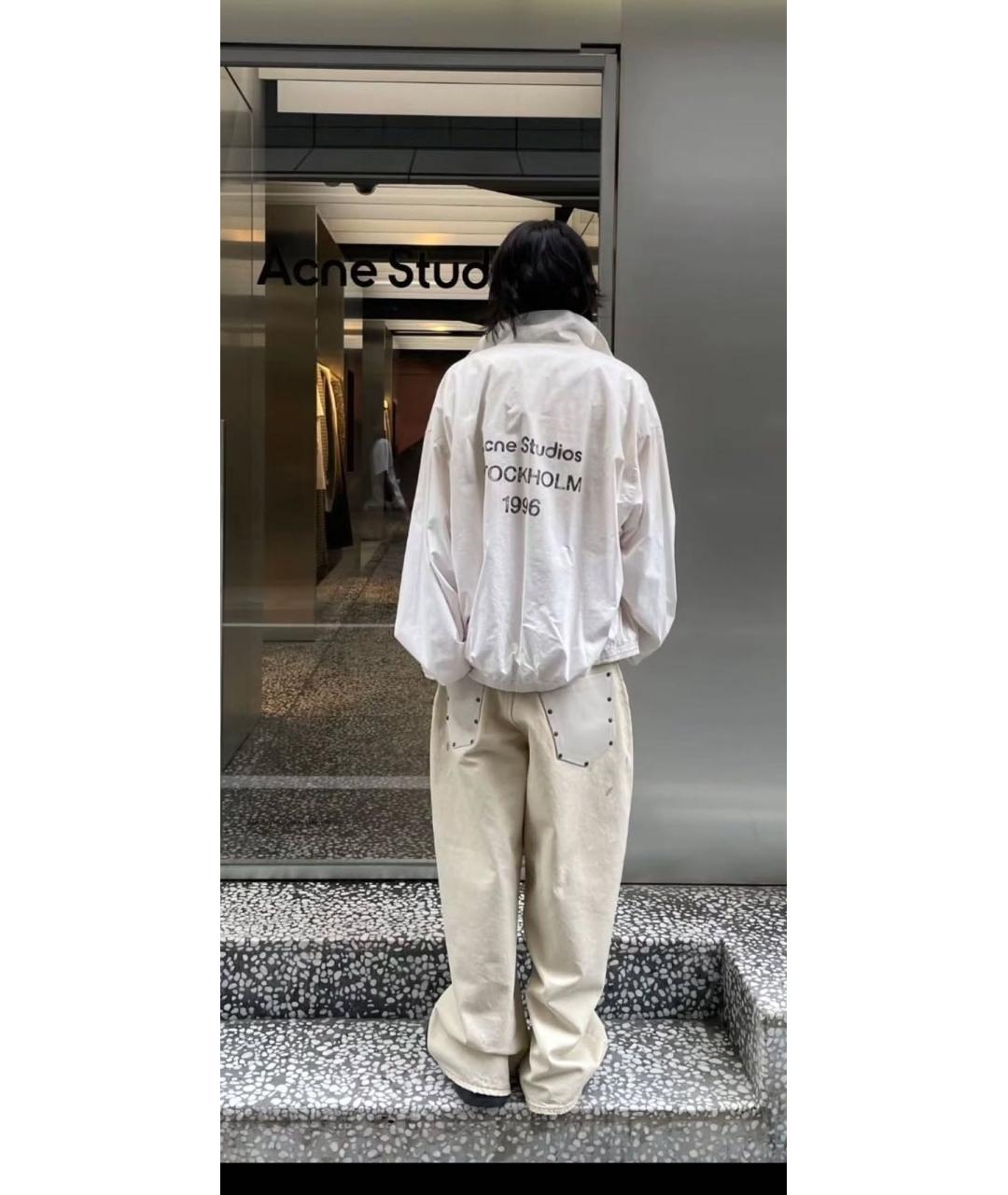 ACNE STUDIOS Бежевые хлопковые прямые джинсы, фото 2