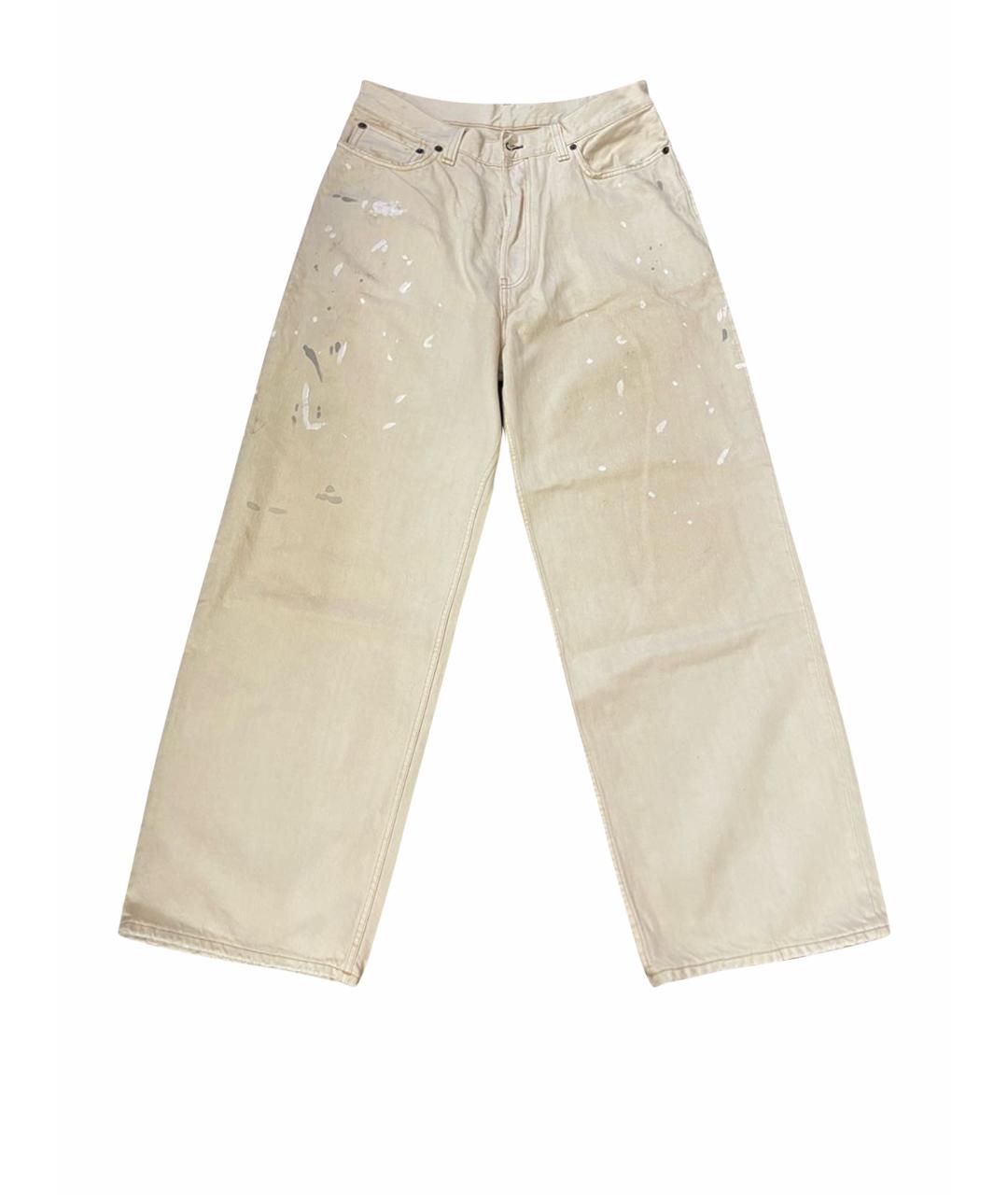 ACNE STUDIOS Бежевые хлопковые прямые джинсы, фото 1