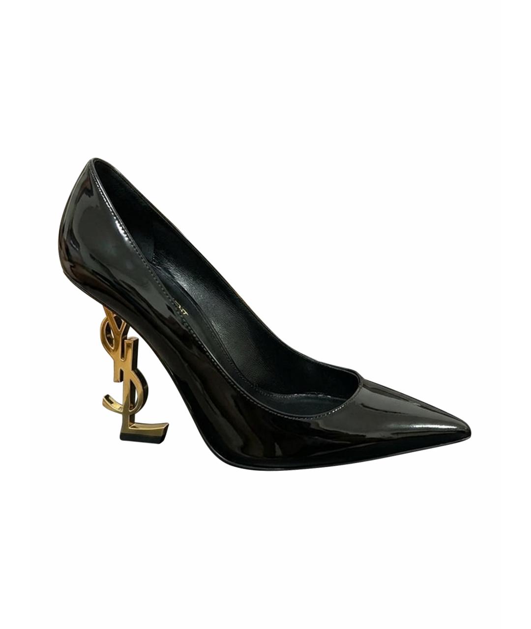 SAINT LAURENT Черные туфли из лакированной кожи, фото 1