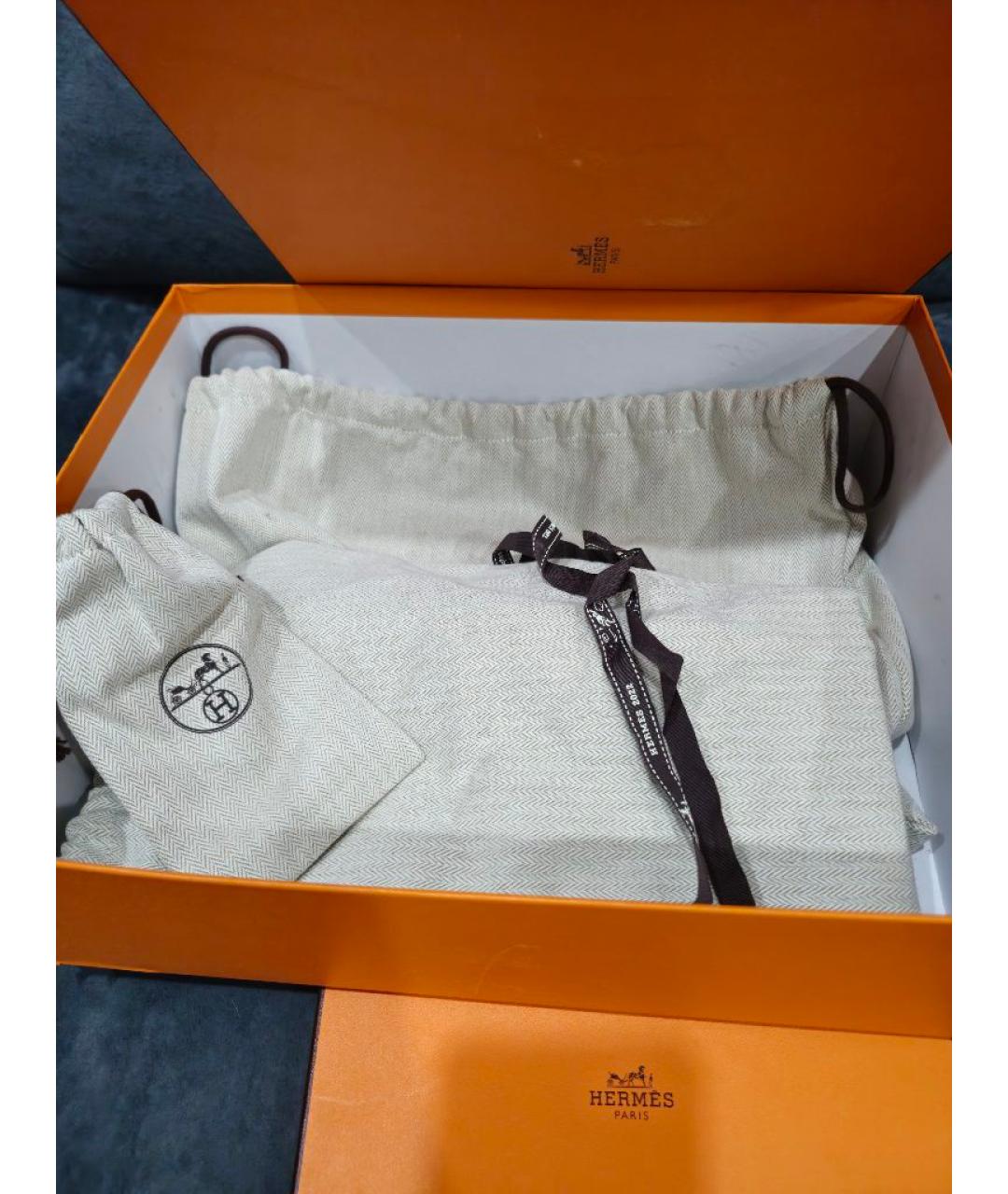 HERMES Белые кожаные высокие кроссовки / кеды, фото 5