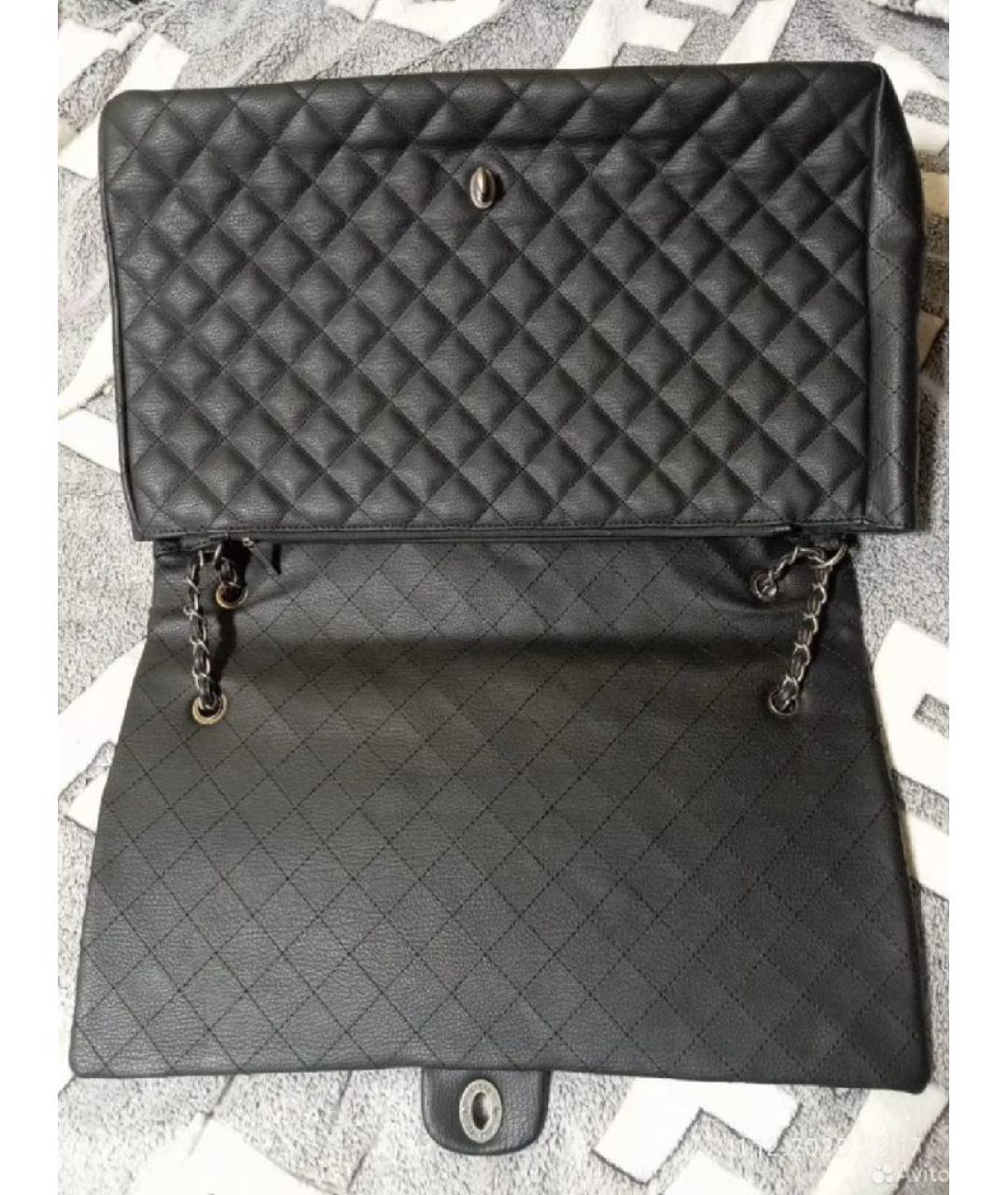 CHANEL Черная кожаная дорожная/спортивная сумка, фото 10