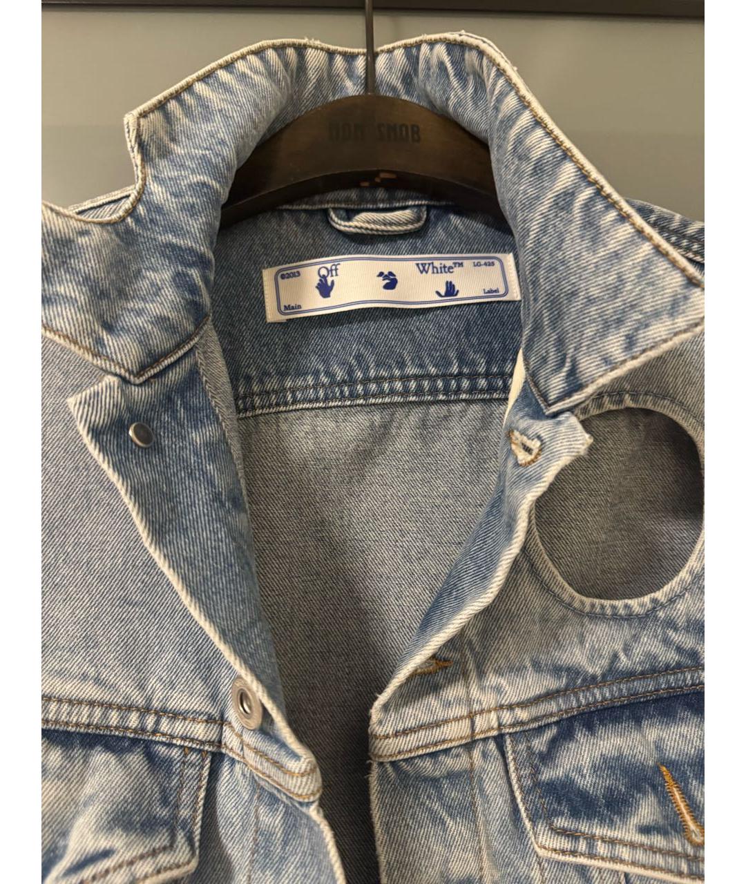 OFF-WHITE Голубая хлопковая куртка, фото 3