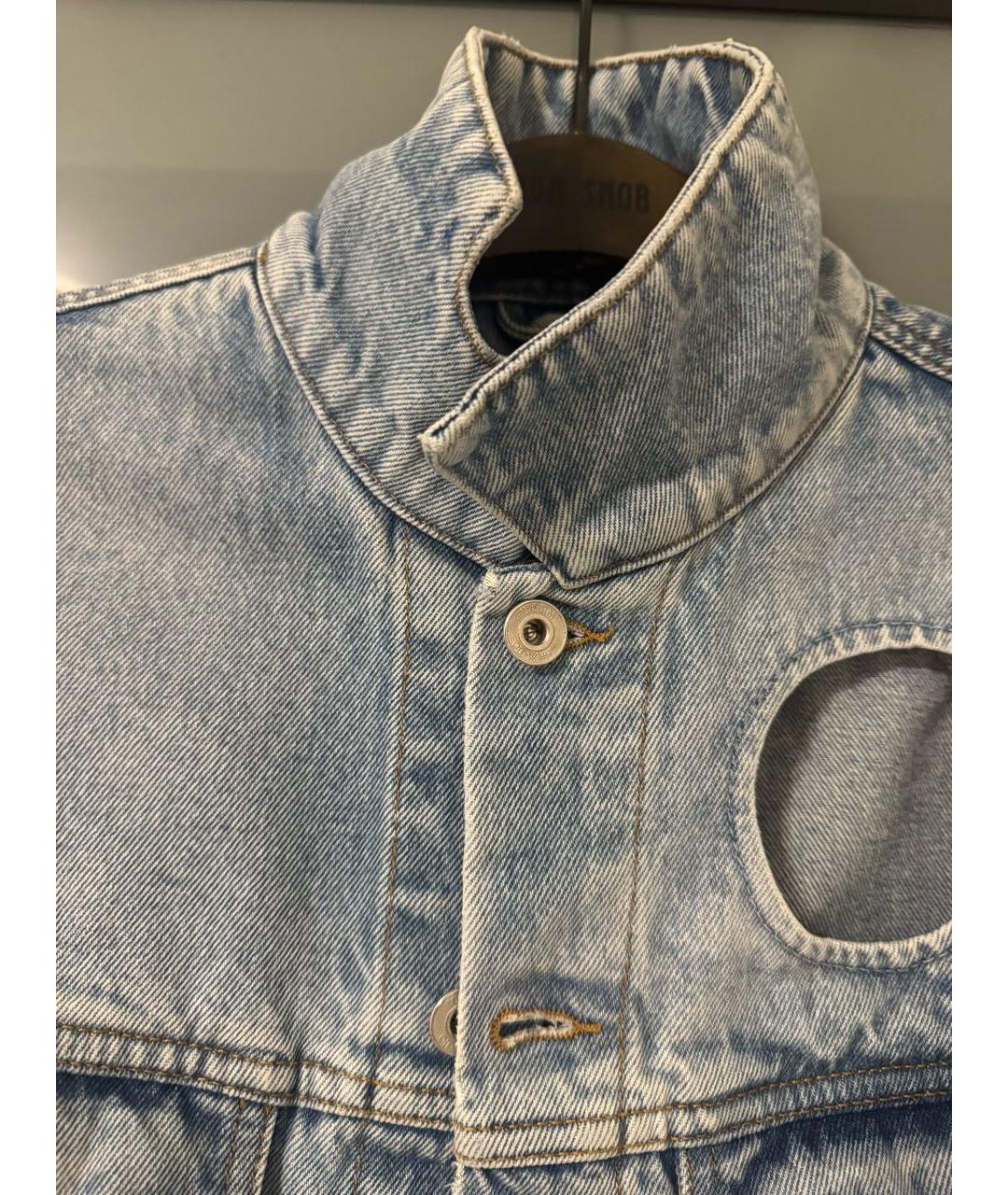 OFF-WHITE Голубая хлопковая куртка, фото 4