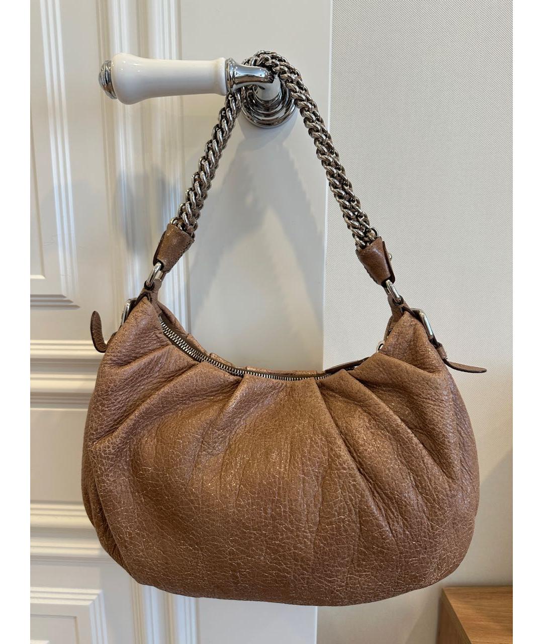 PRADA Коричневая кожаная сумка через плечо, фото 2