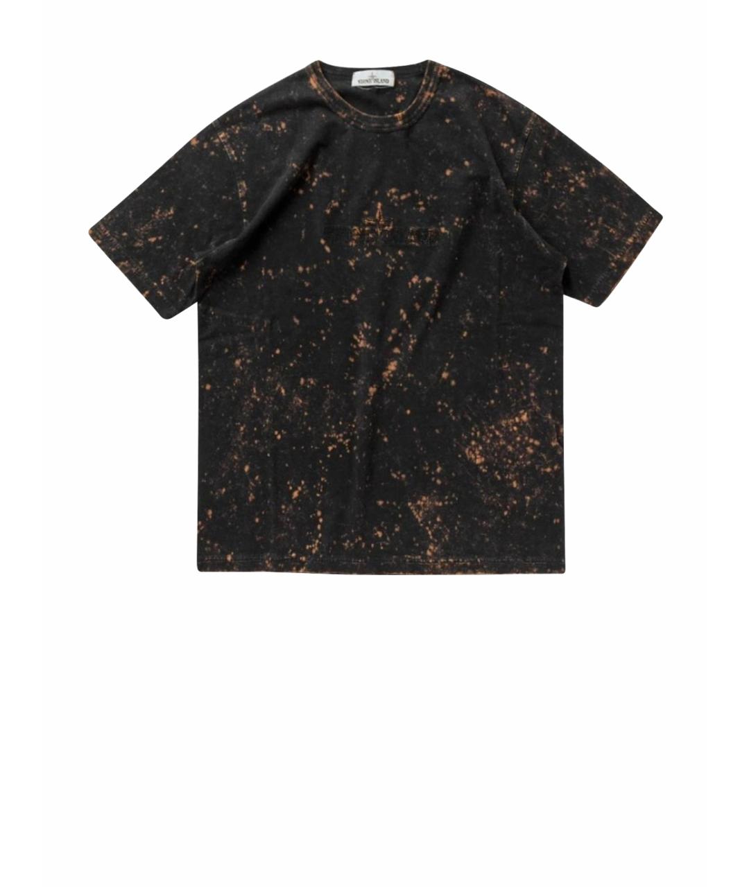 STONE ISLAND Коричневая хлопковая футболка, фото 1