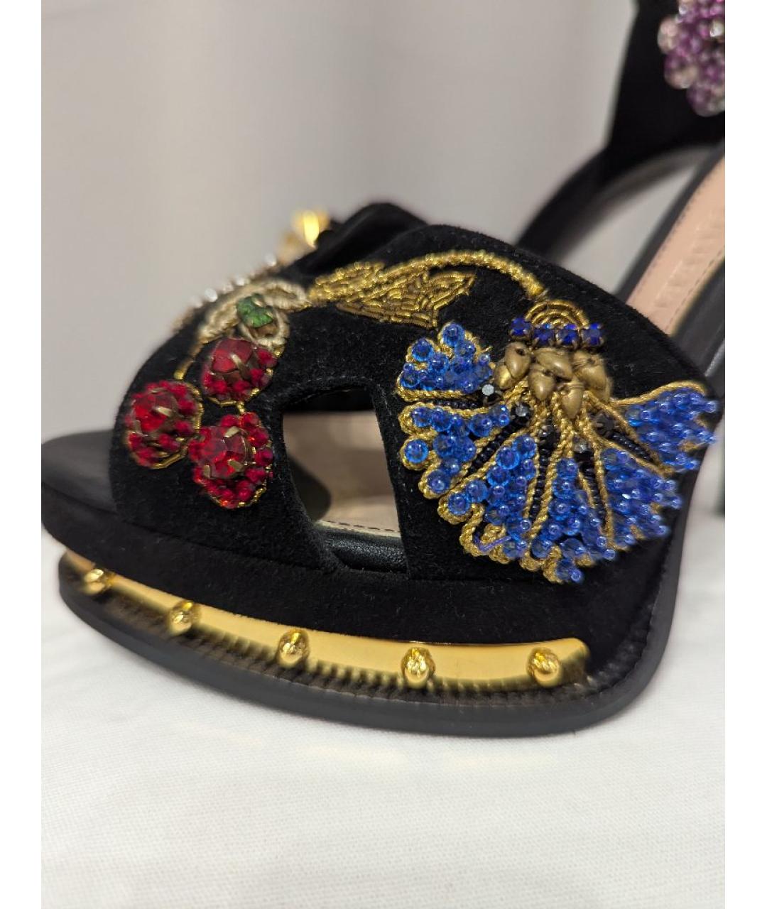 ALEXANDER MCQUEEN Черные замшевые босоножки, фото 6