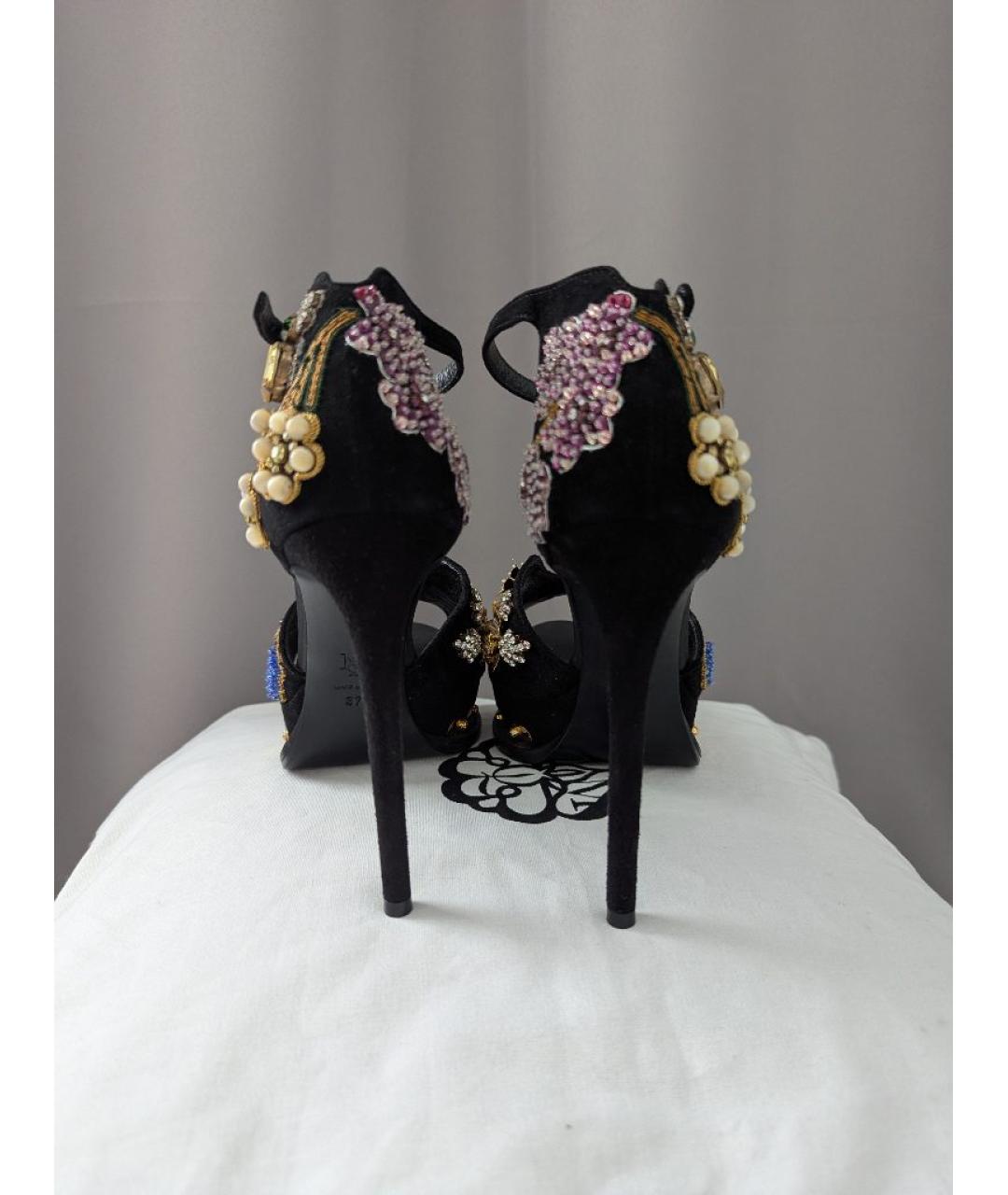 ALEXANDER MCQUEEN Черные замшевые босоножки, фото 4
