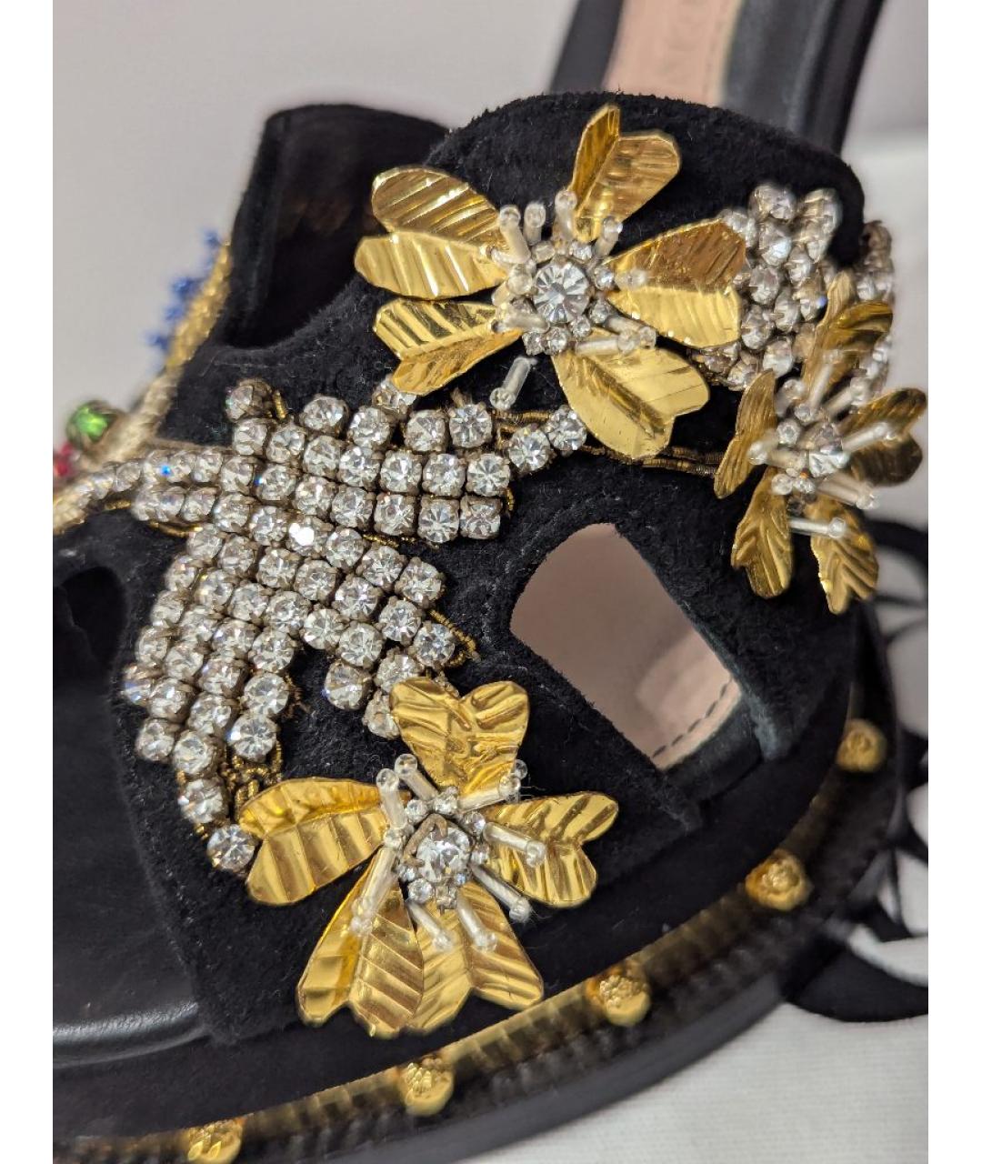 ALEXANDER MCQUEEN Черные замшевые босоножки, фото 7