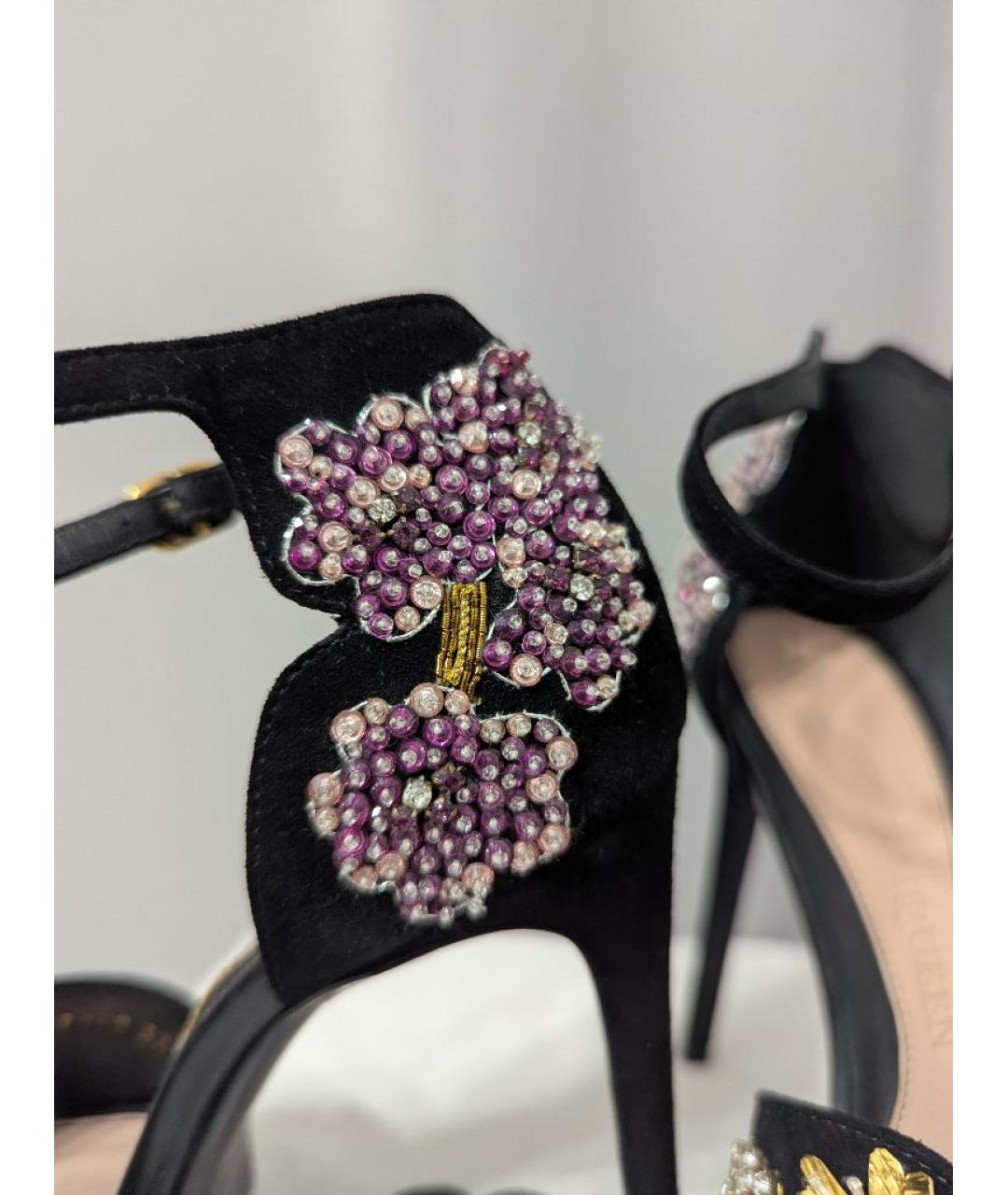 ALEXANDER MCQUEEN Черные замшевые босоножки, фото 8
