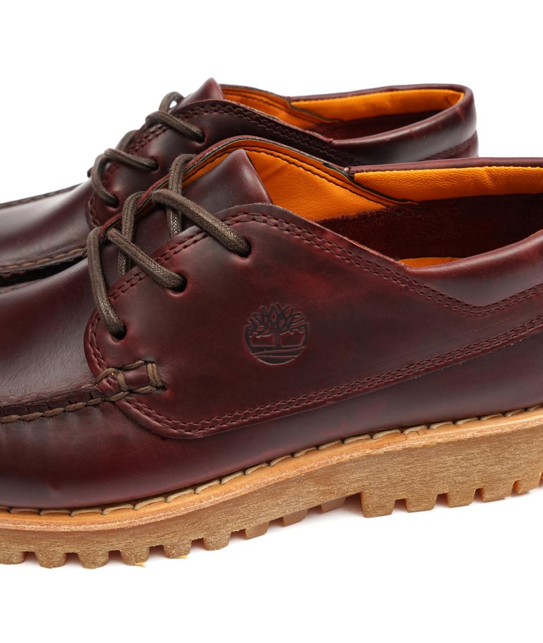 TIMBERLAND Бордовые кожаные низкие ботинки, фото 7