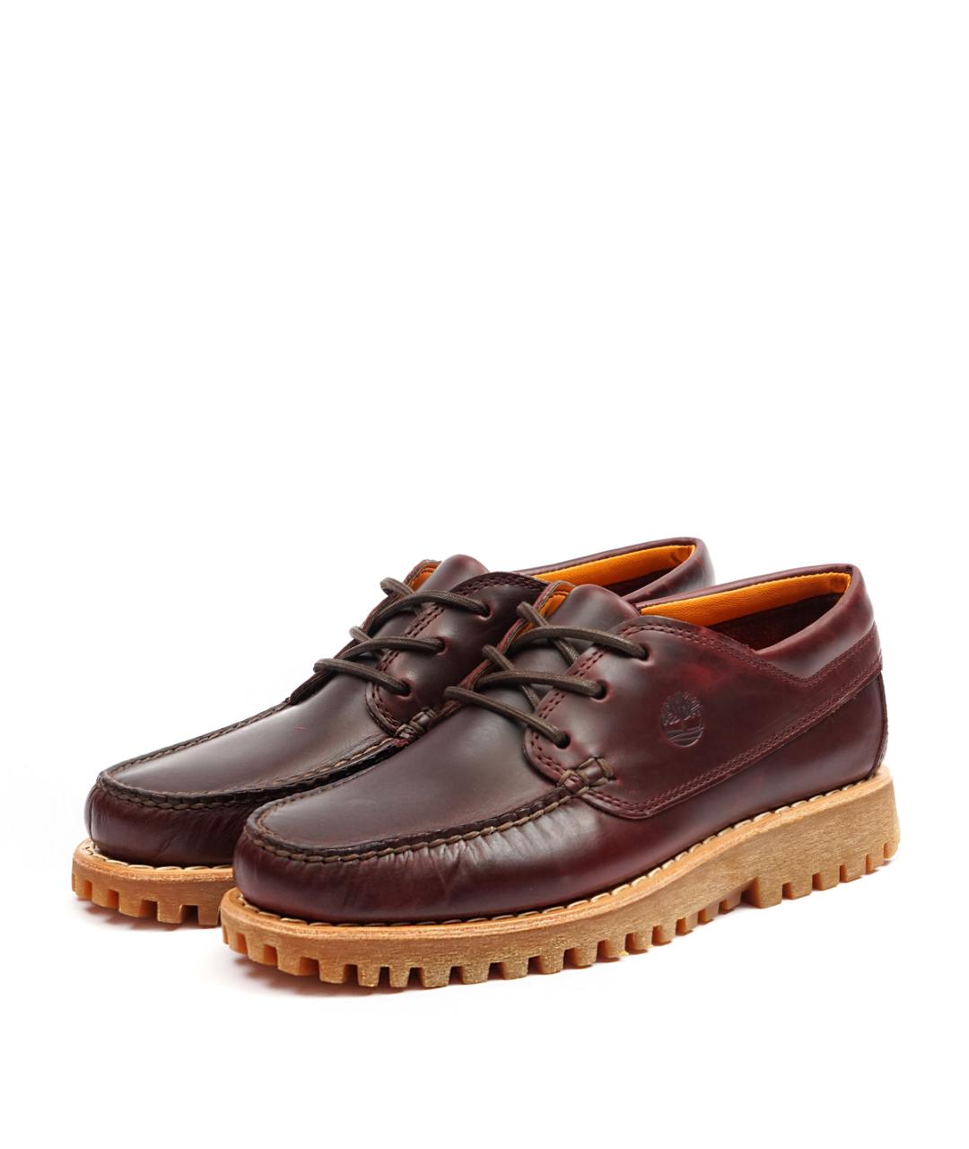 TIMBERLAND Бордовые кожаные низкие ботинки, фото 2