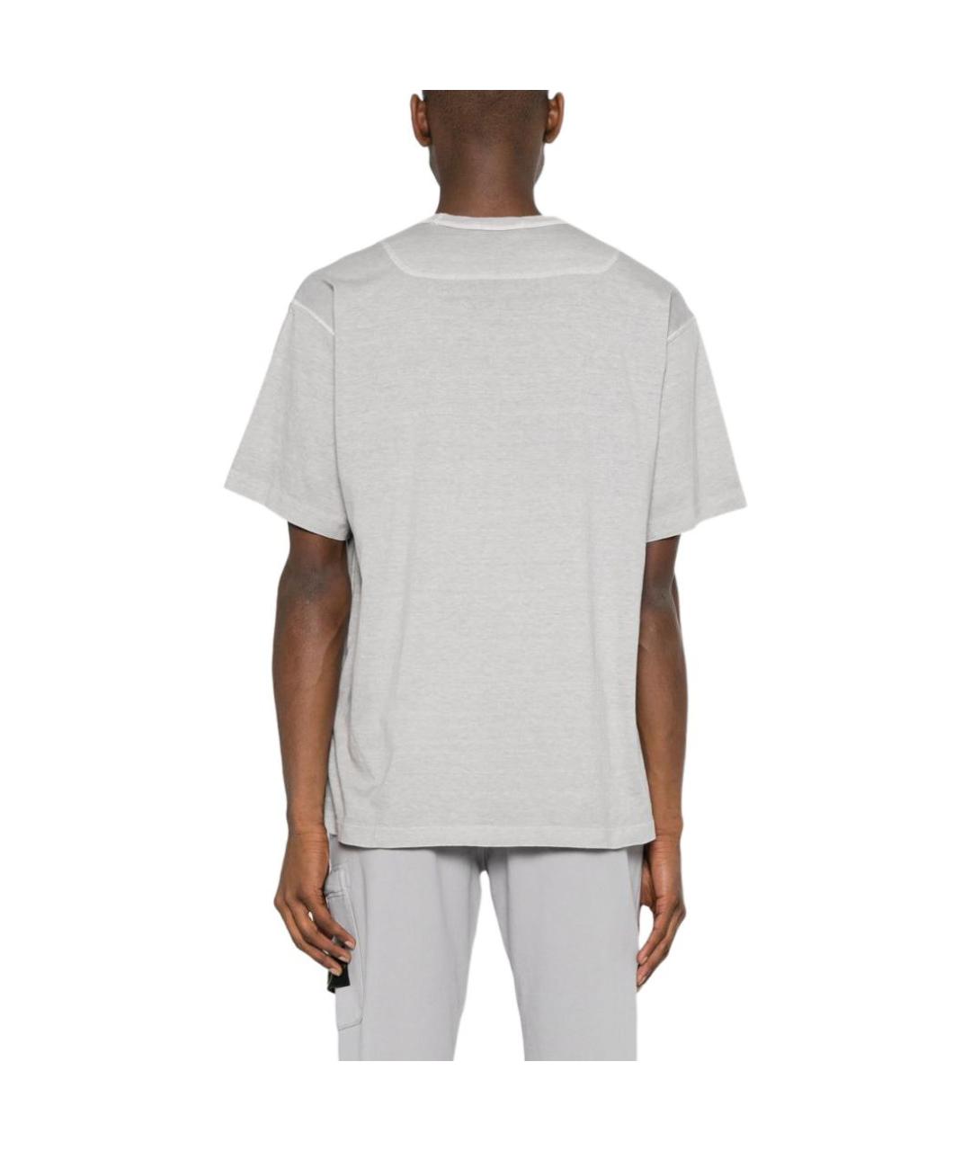 STONE ISLAND Серая хлопковая футболка, фото 5