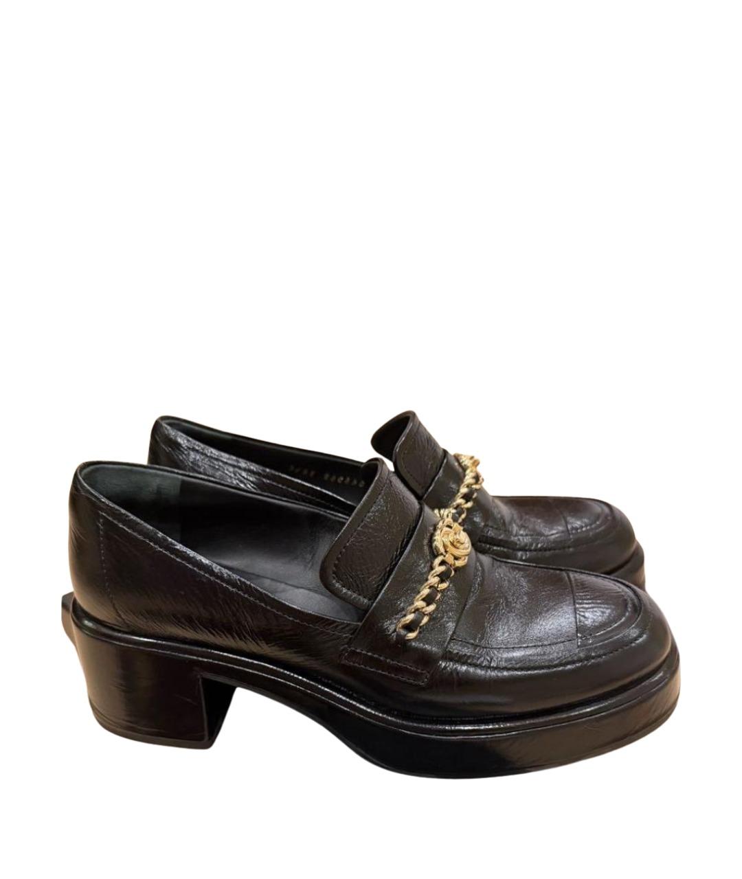 CHANEL Черные туфли из лакированной кожи, фото 1
