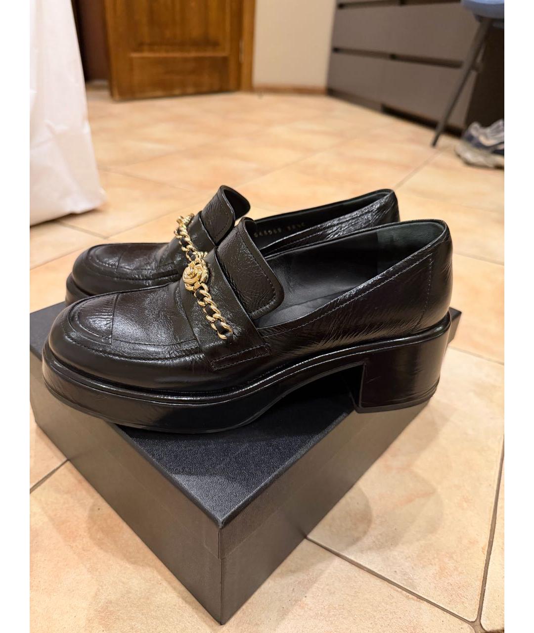 CHANEL Черные туфли из лакированной кожи, фото 7