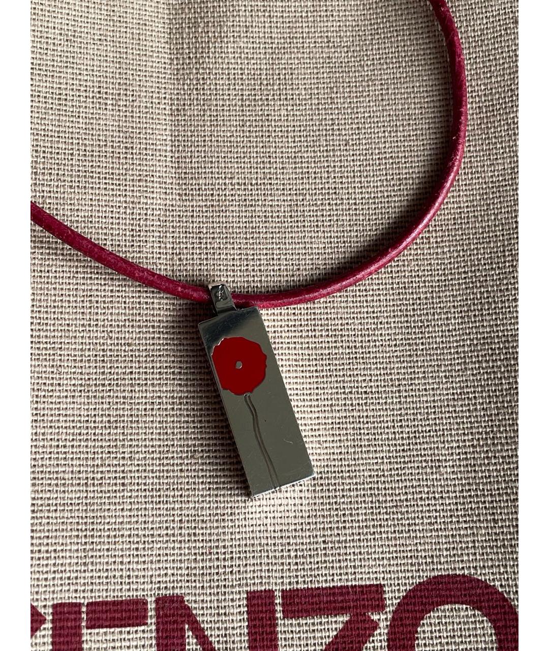 KENZO Красное серебряное колье, фото 5