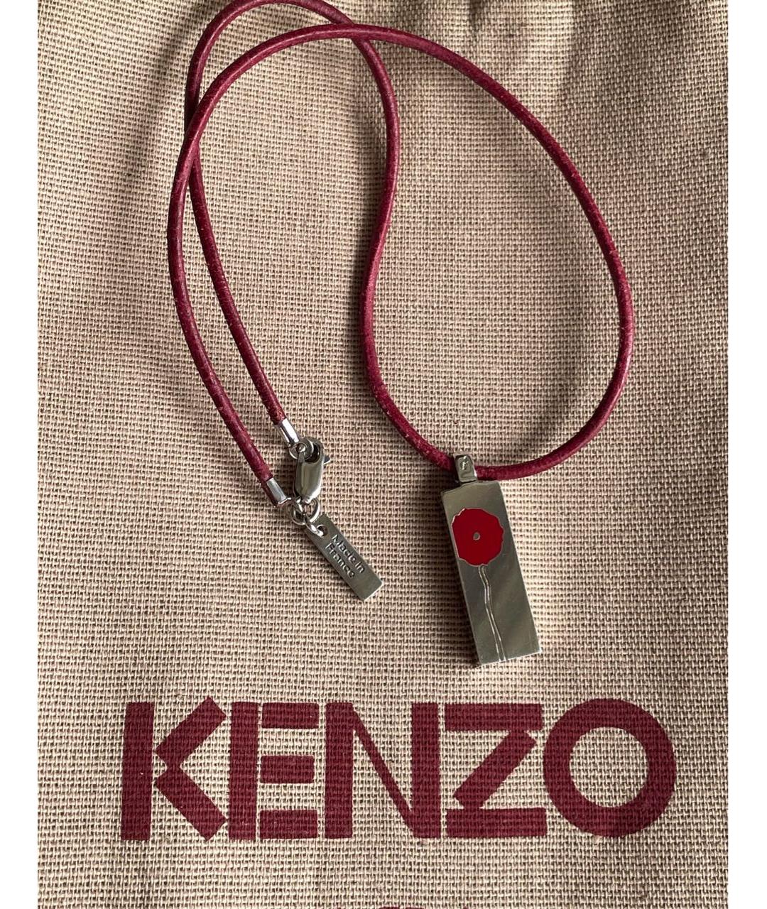 KENZO Красное серебряное колье, фото 3