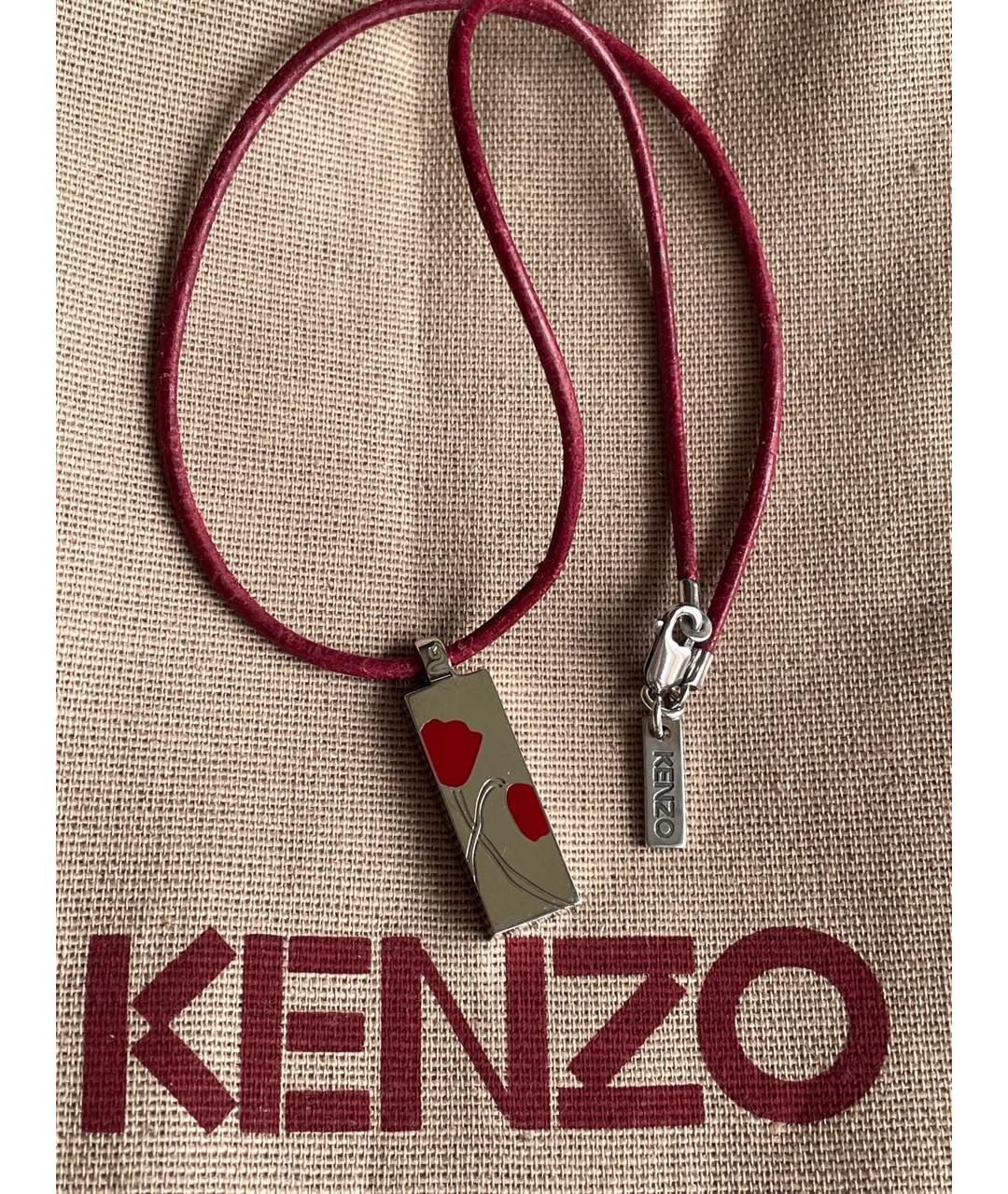 KENZO Красное серебряное колье, фото 2