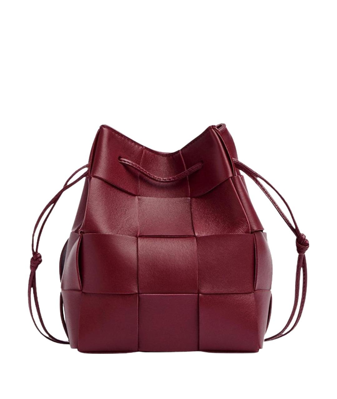 BOTTEGA VENETA Бордовая кожаная сумка через плечо, фото 1