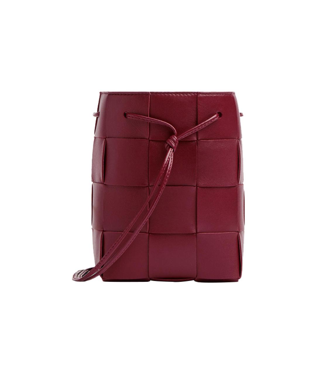 BOTTEGA VENETA Бордовая кожаная сумка через плечо, фото 2