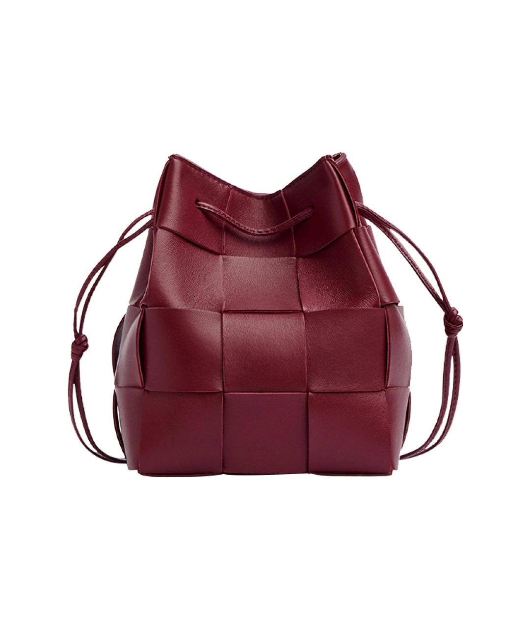 BOTTEGA VENETA Бордовая кожаная сумка через плечо, фото 5