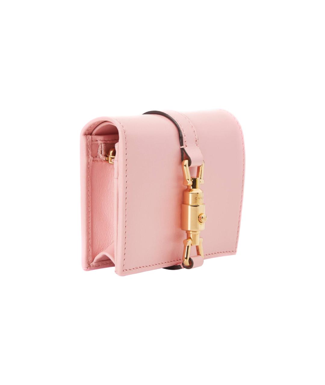 GUCCI Розовый кожаный кардхолдер, фото 4