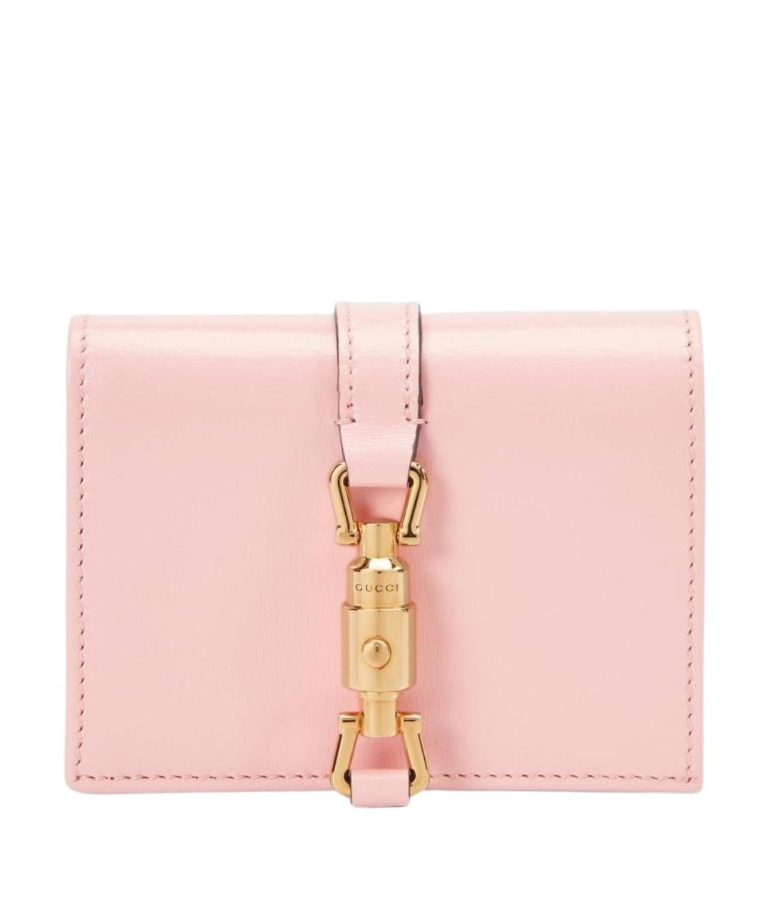 GUCCI Розовый кожаный кардхолдер, фото 1