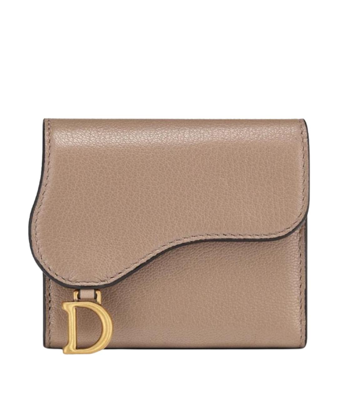 CHRISTIAN DIOR Коричневый кожаный кошелек, фото 1