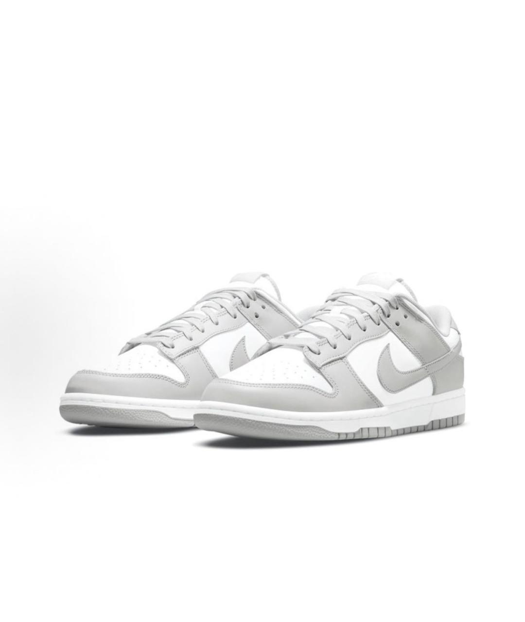 NIKE Серые кожаные низкие кроссовки / кеды, фото 2