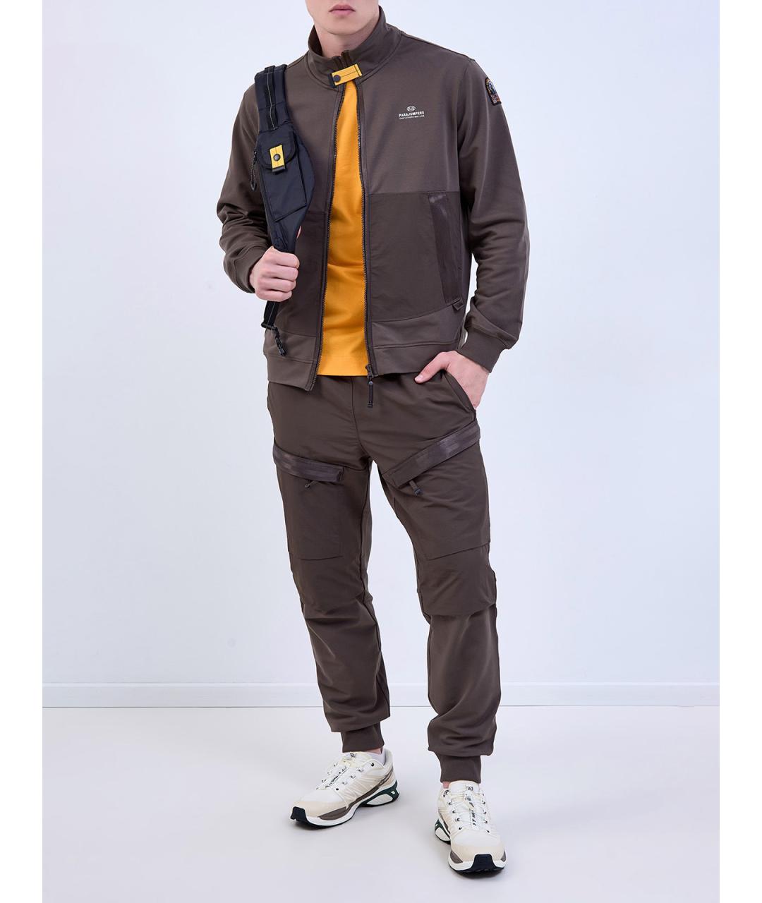 PARAJUMPERS Коричневые полиамидовые повседневные брюки, фото 2